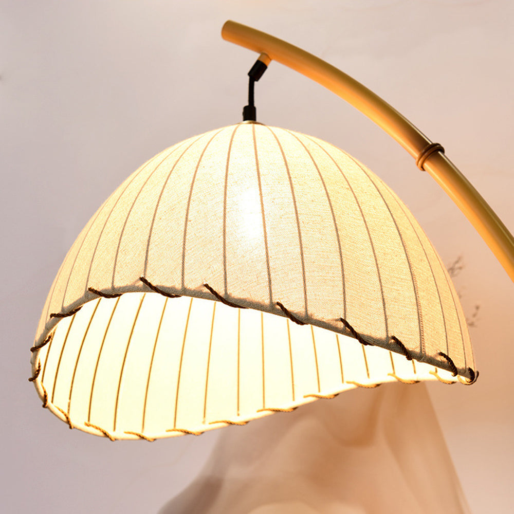 Muto Lampadaire Bambou Simple, Métal/Tissu, Blanc, Salon - image 8 | Maison Opale