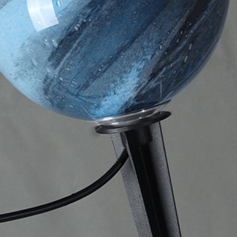 Myrah Lampadaire Boule Moderne Bleu/Curry de Lait Jardin - image 11 | Maison Opale