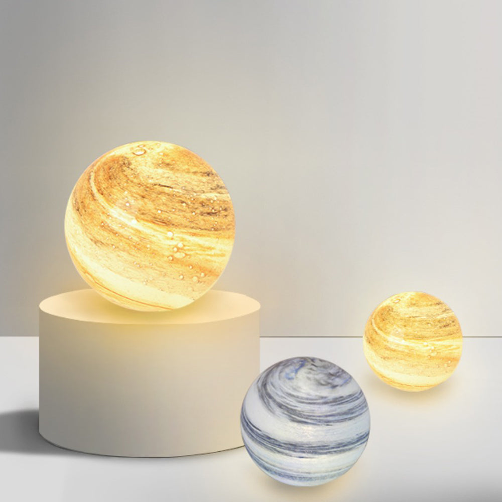 Myrah Lampadaire Boule Moderne Bleu/Curry de Lait Jardin - image 12 | Maison Opale