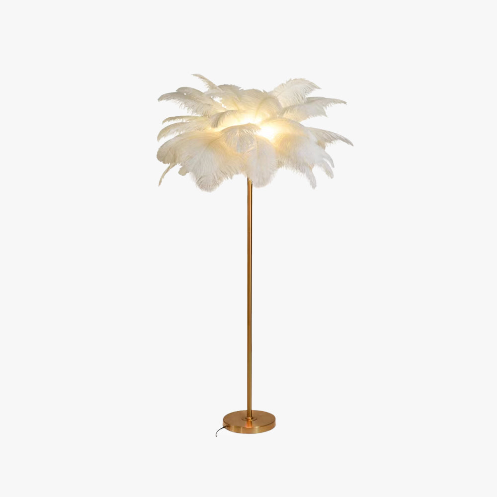 O'Moore Lampadaire Arbre Design Plume/Métal Blanc/Rose/Khaki Salon - image 1 | Maison Opale