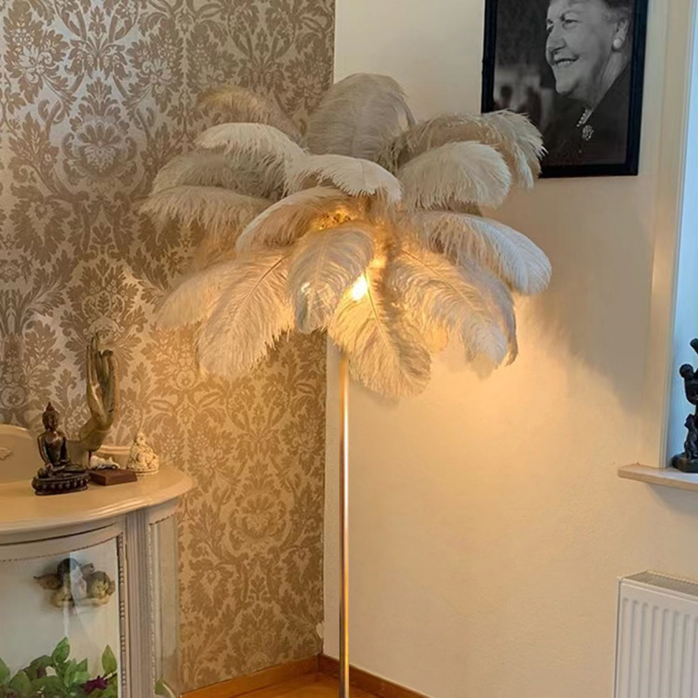 O'Moore Lampadaire Arbre Design Plume/Métal Blanc/Rose/Khaki Salon - image 11 | Maison Opale