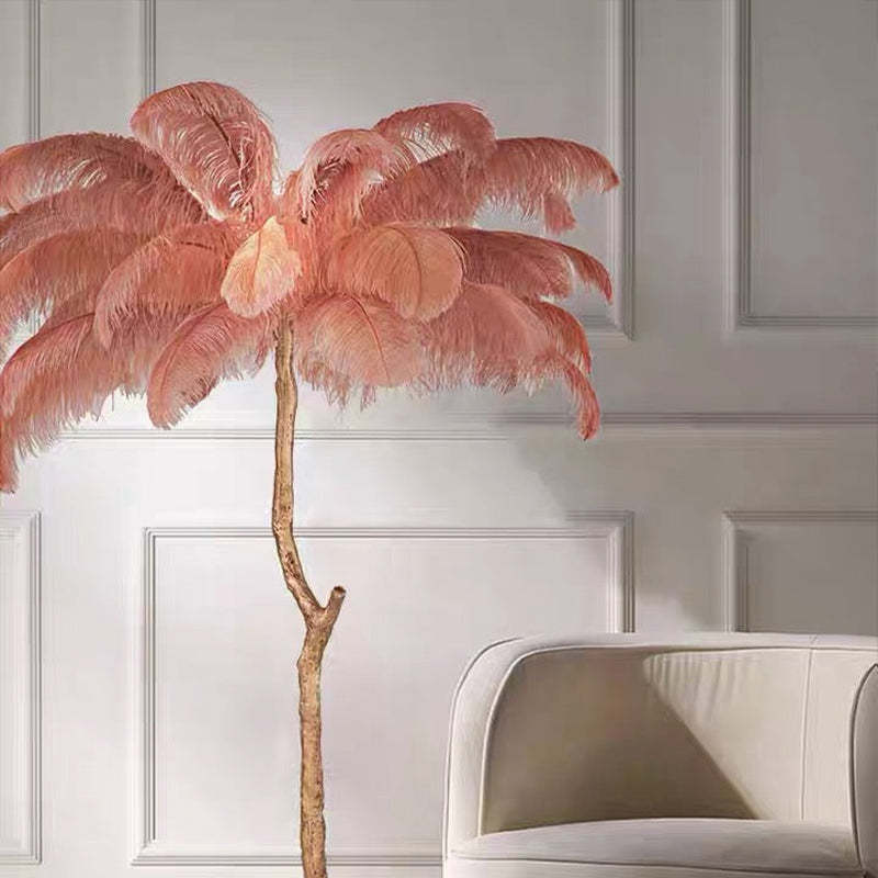 Lampadaire Fleur Luxe Plume/Métal Coloré Salon - image 10 | Maison Opale