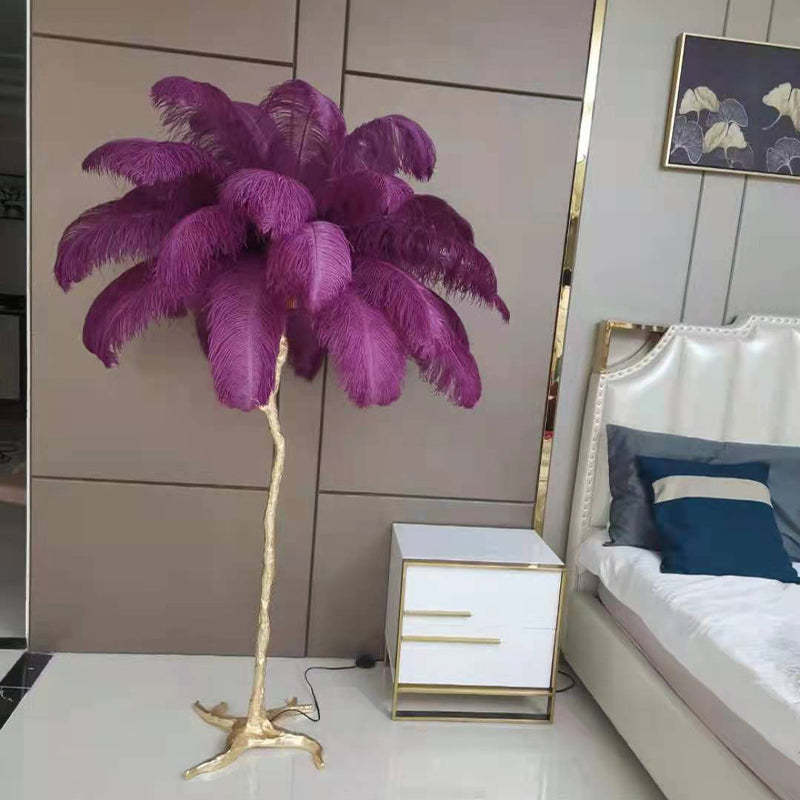 Lampadaire Fleur Luxe Plume/Métal Coloré Salon - image 11 | Maison Opale
