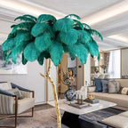 Lampadaire Fleur Luxe Plume/Métal Coloré Salon - image 12 | Maison Opale