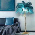Lampadaire Fleur Luxe Plume/Métal Coloré Salon - image 7 | Maison Opale