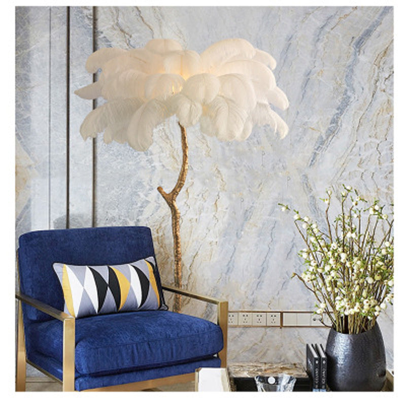 Lampadaire Fleur Luxe Plume/Métal Coloré Salon - image 8 | Maison Opale