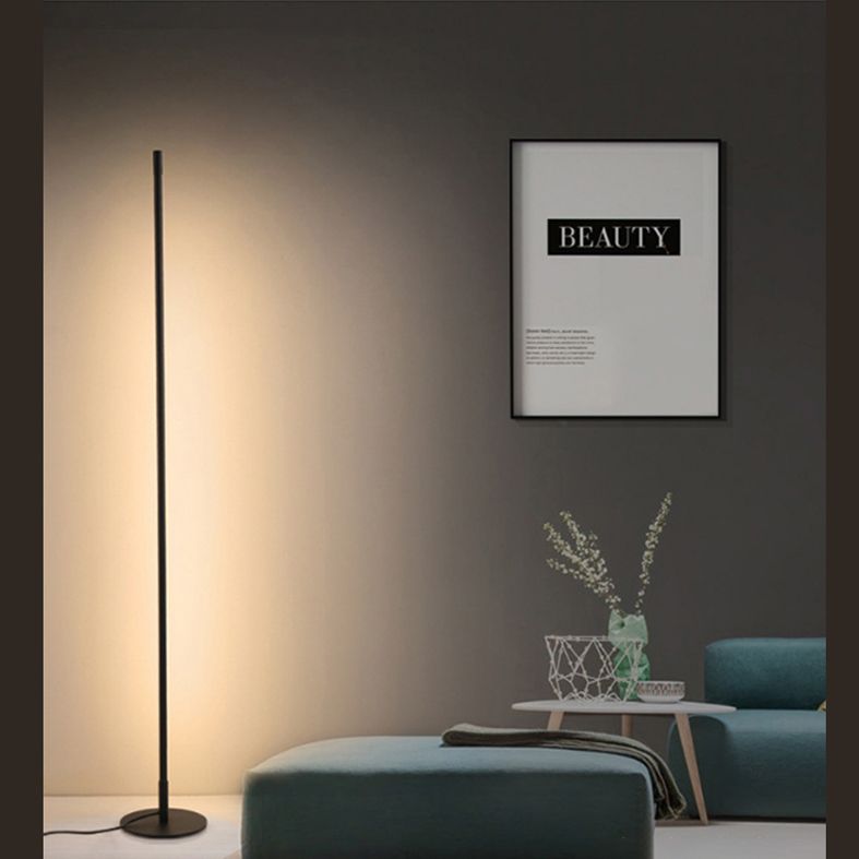 Ray Simple Linéaire LED Lampadaire Or Noir Métal Gel de Silice Salon Chambre - image 11 | Maison Opale