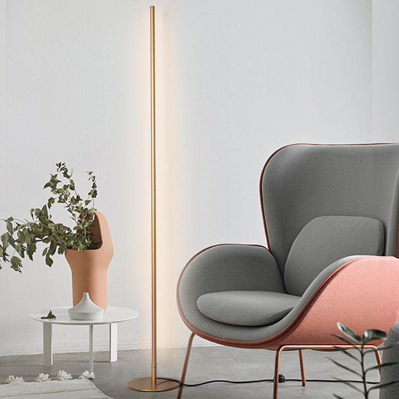 Ray Simple Linéaire LED Lampadaire Or Noir Métal Gel de Silice Salon Chambre - image 13 | Maison Opale