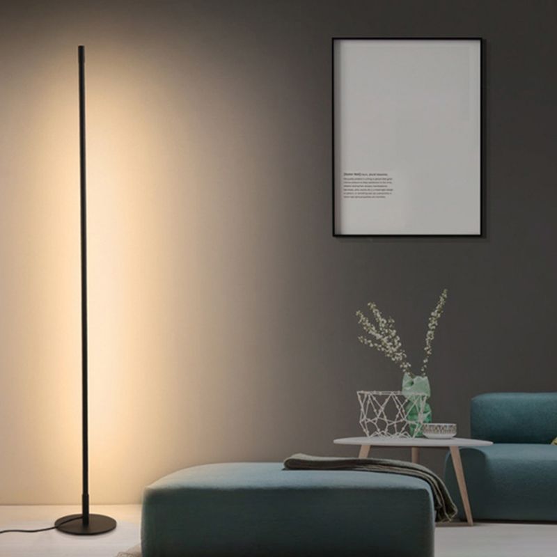 Ray Simple Linéaire LED Lampadaire Or Noir Métal Gel de Silice Salon Chambre - image 3 | Maison Opale