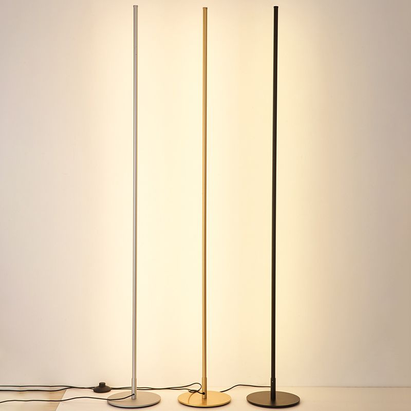 Ray Simple Linéaire LED Lampadaire Or Noir Métal Gel de Silice Salon Chambre - image 5 | Maison Opale