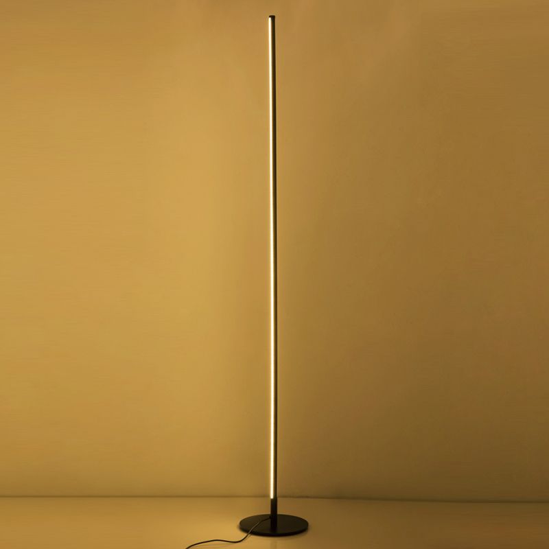 Ray Simple Linéaire LED Lampadaire Or Noir Métal Gel de Silice Salon Chambre - image 8 | Maison Opale