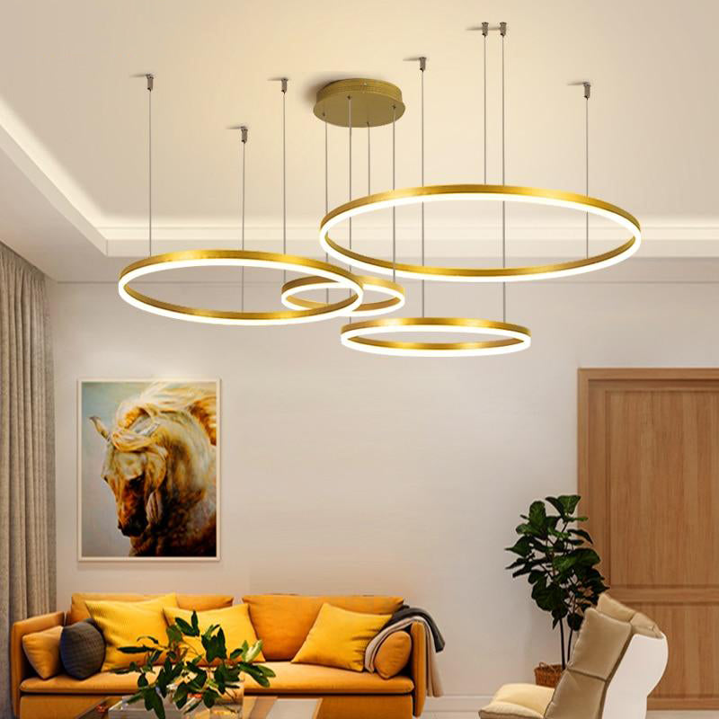 Remi Suspension Anneau Moderne Métal Noir/Doré/Café Salon - image 12 | Maison Opale