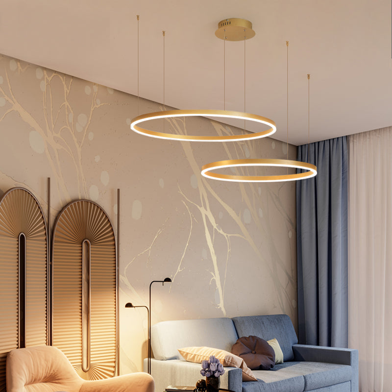 Remi Suspension Anneau Moderne Métal Noir/Doré/Café Salon - image 3 | Maison Opale