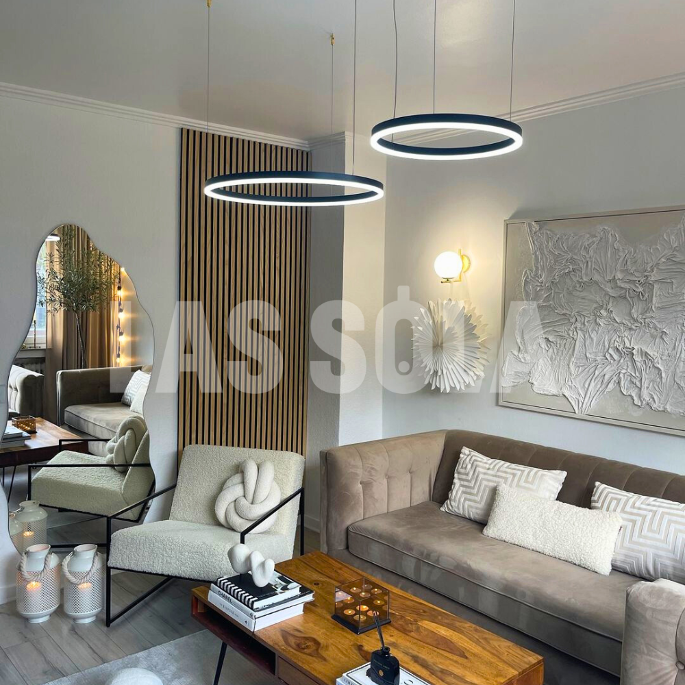 Remi Suspension Anneau Moderne Métal Noir/Doré/Café Salon - image 43 | Maison Opale