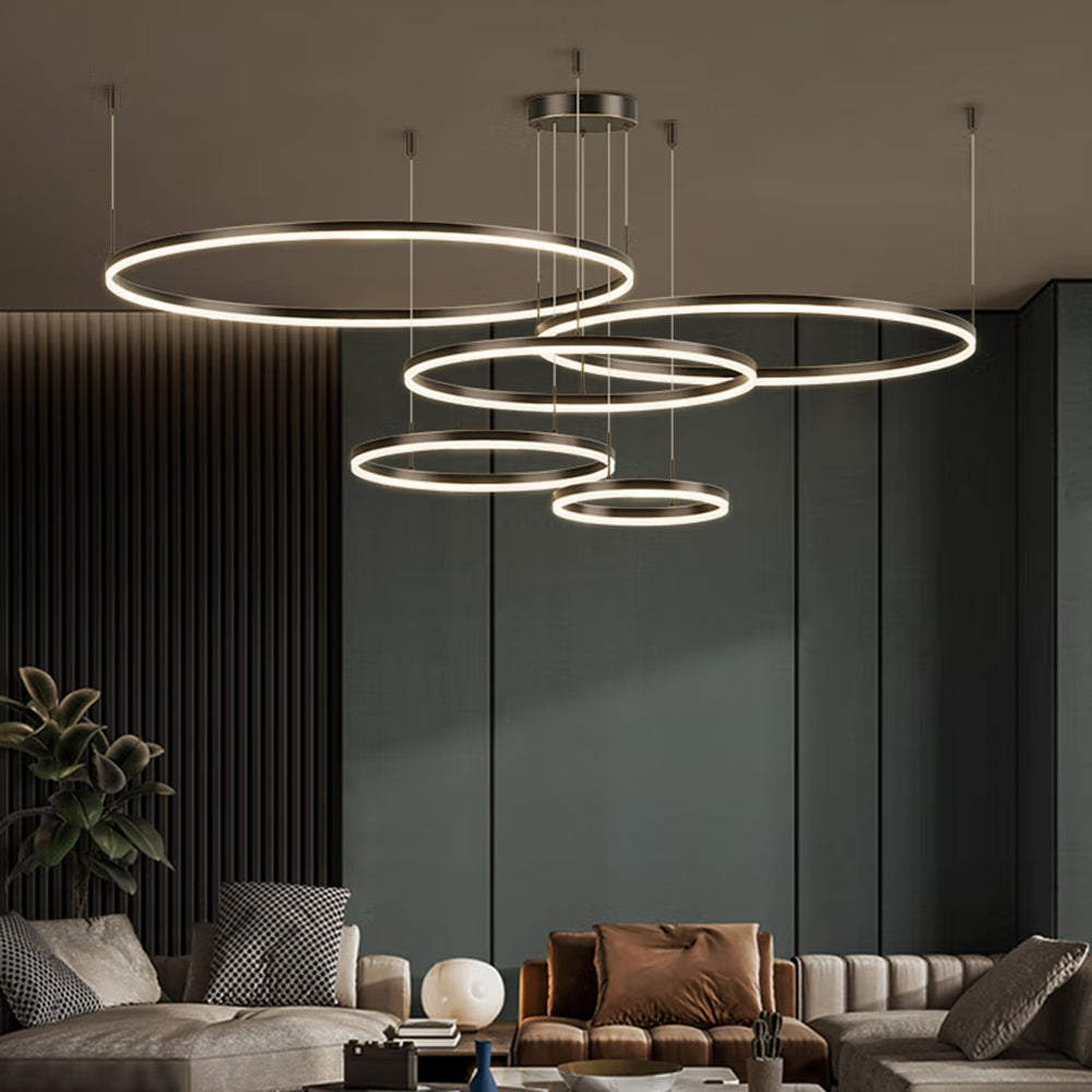 Remi Suspension Anneau Moderne Métal Noir/Doré/Café Salon - image 47 | Maison Opale