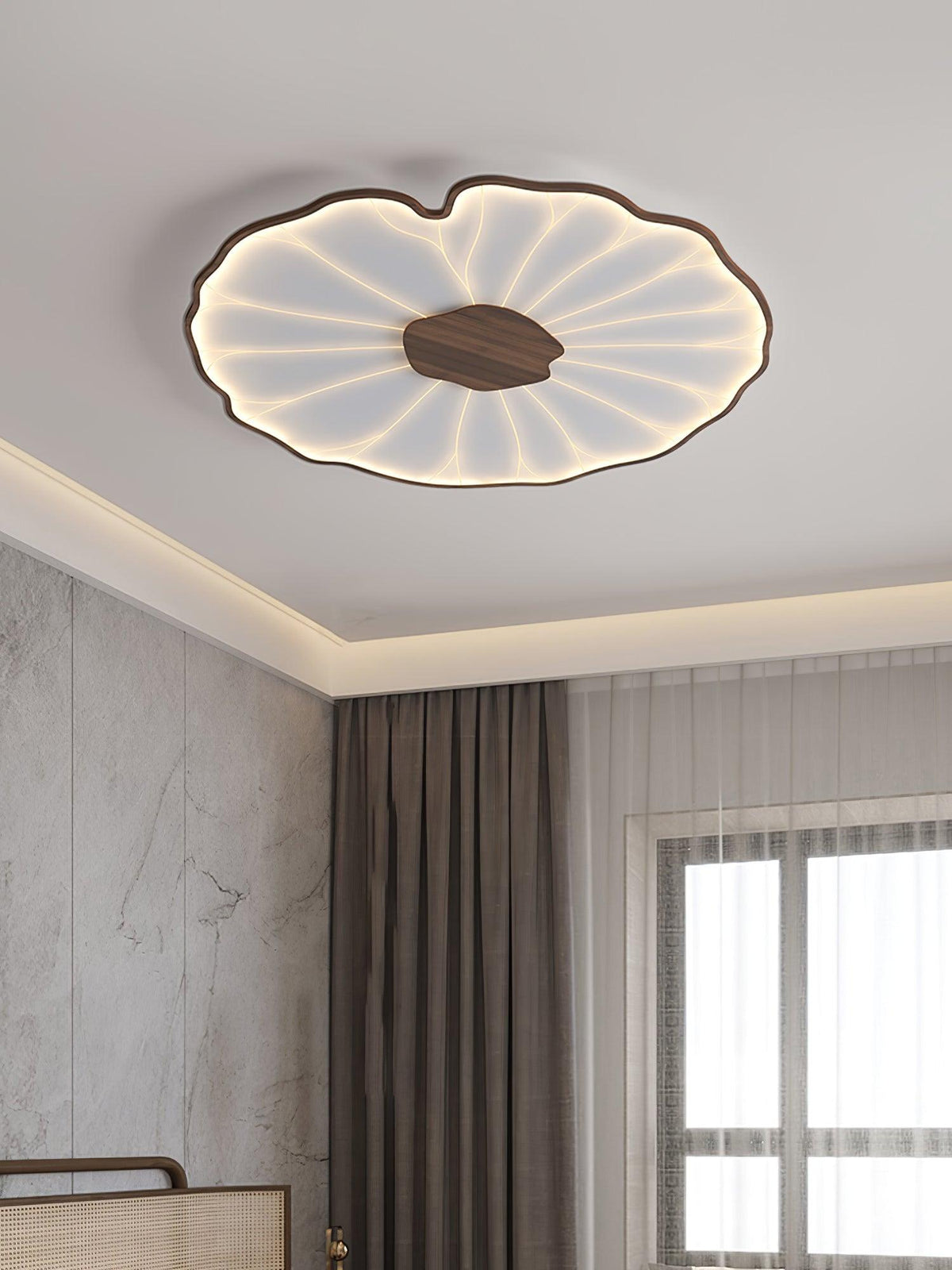 Solara Plafonnier Feuille de Lotus avec Finition Bois - image 12 | Maison Opale