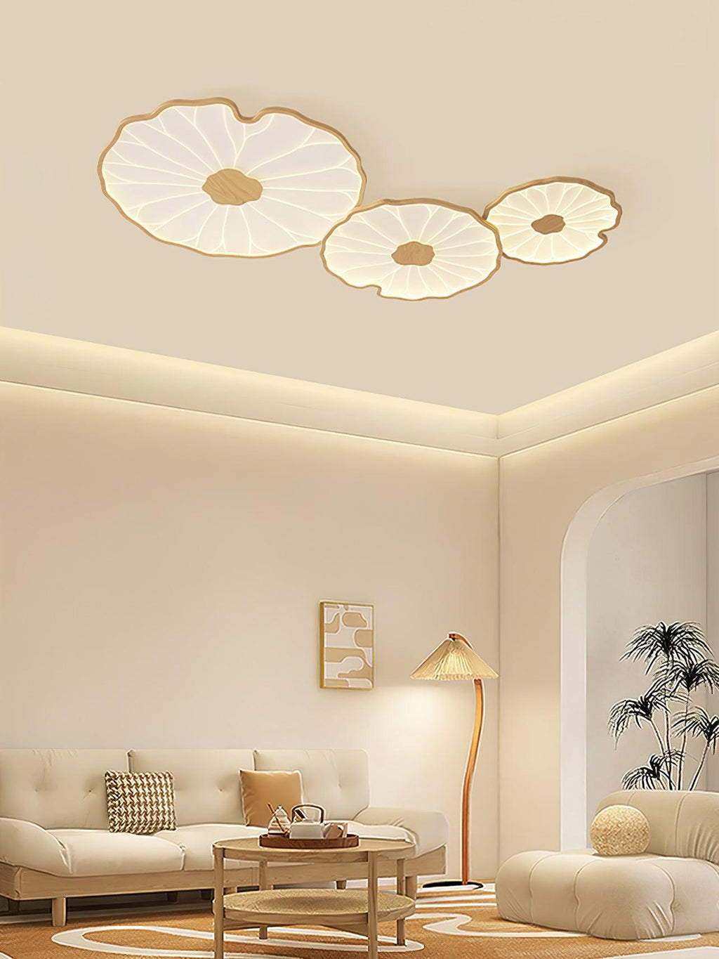 Solara Plafonnier Feuille de Lotus avec Finition Bois - image 15 | Maison Opale