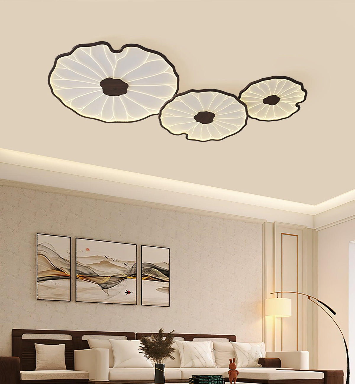 Solara Plafonnier Feuille de Lotus avec Finition Bois - image 16 | Maison Opale