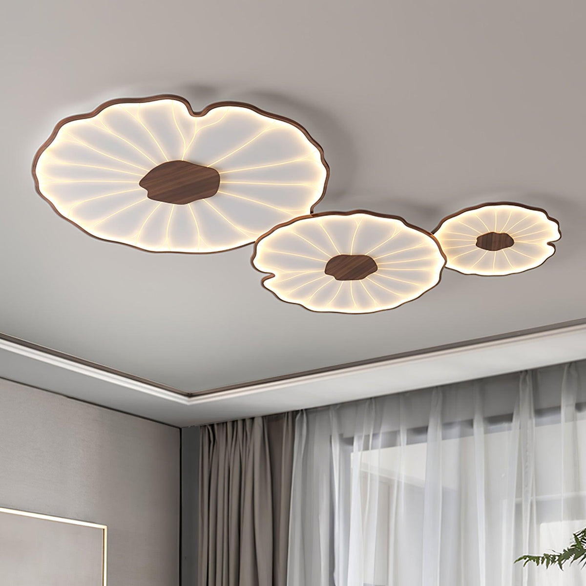 Solara Plafonnier Feuille de Lotus avec Finition Bois - image 28 | Maison Opale