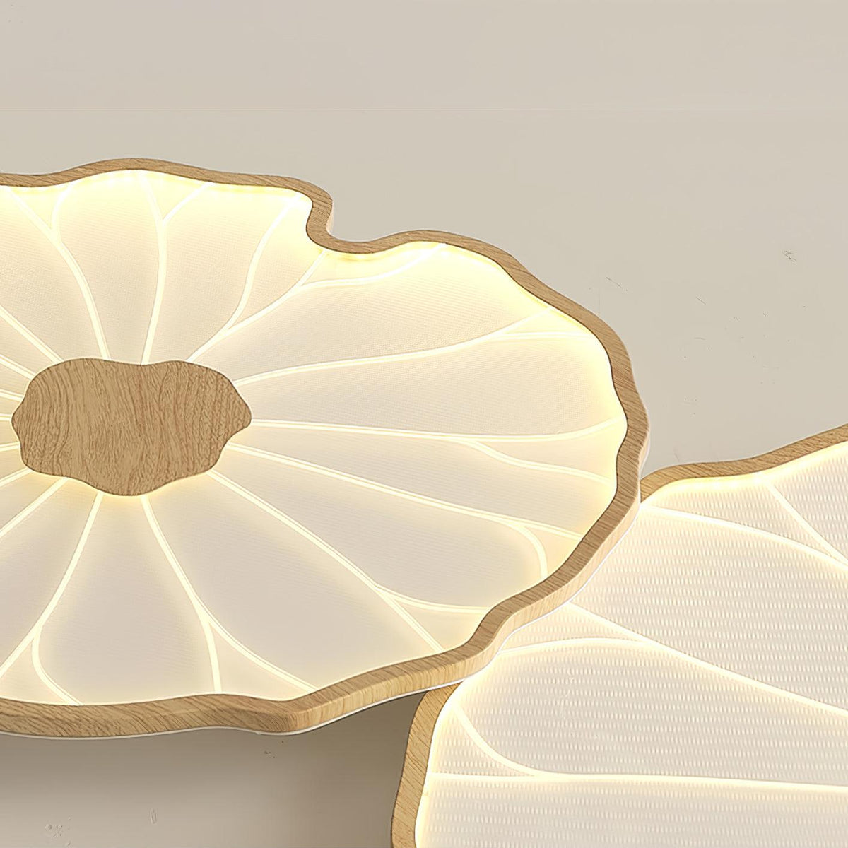 Solara Plafonnier Feuille de Lotus avec Finition Bois - image 30 | Maison Opale