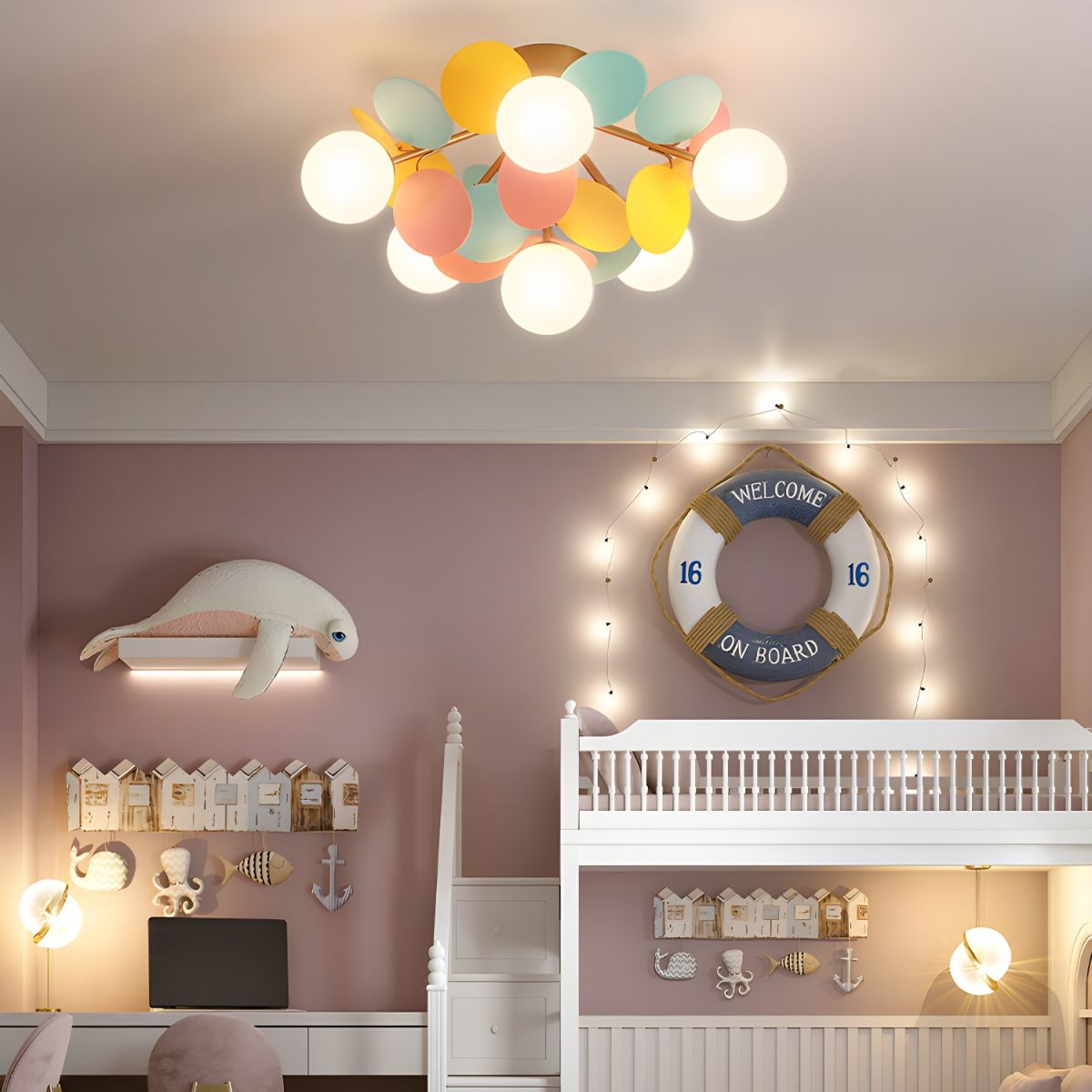 Solara Plafonnier Rond Macaron aux Couleurs Pastel - image 4 | Maison Opale
