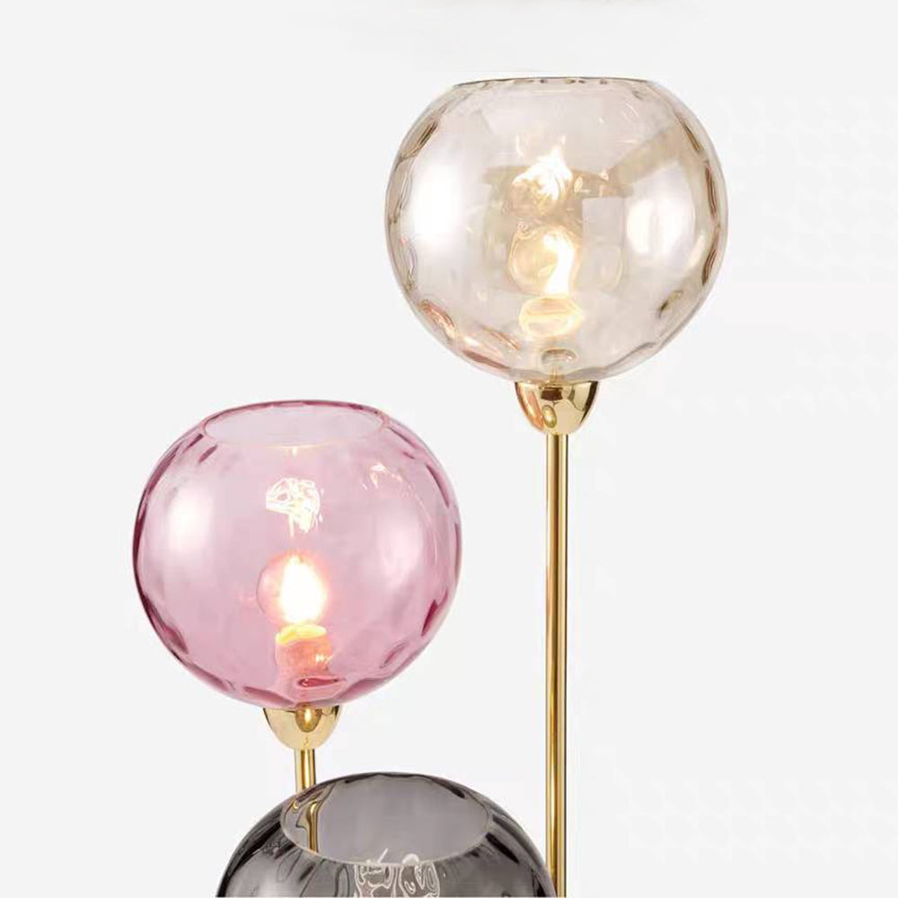 Valentina Lampadaire Boule Moderne, Métal/Verre Mat, Rouge-Gris/Orange-Bleu, Salon - image 6 | Maison Opale