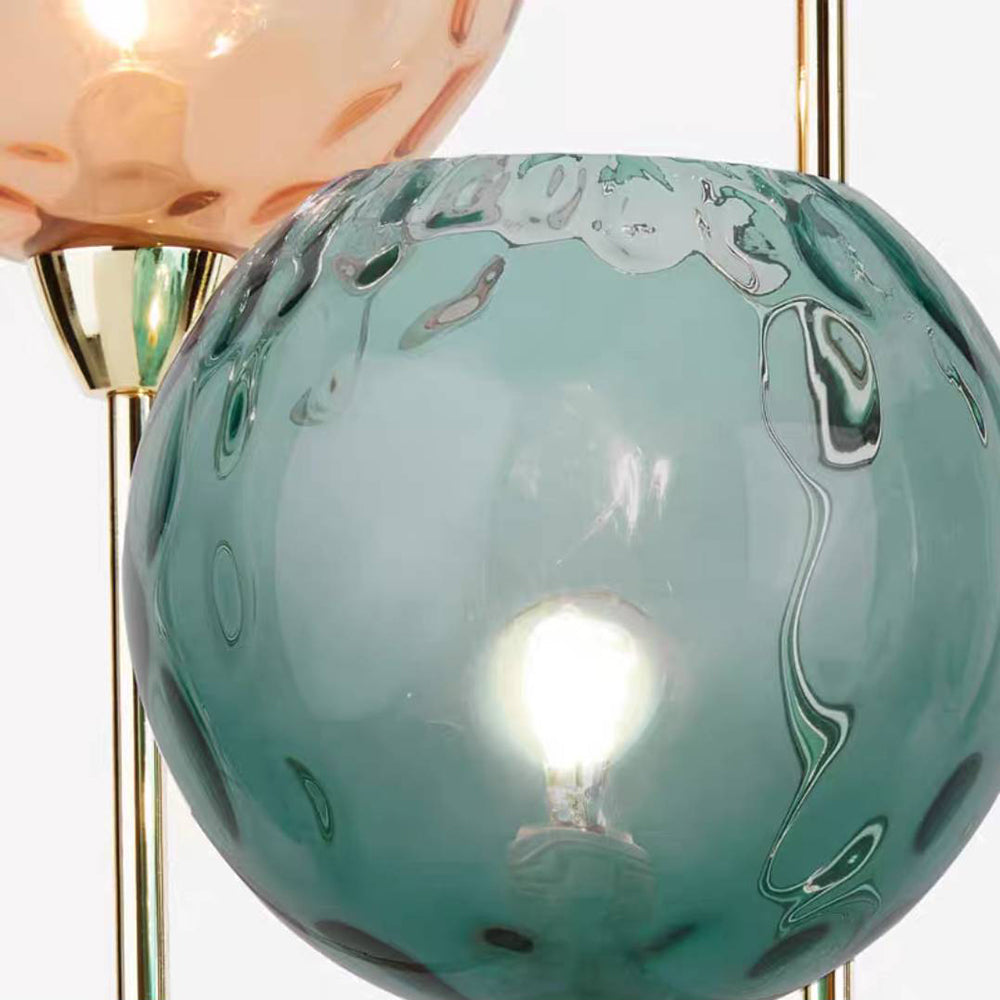 Valentina Lampadaire Boule Moderne, Métal/Verre Mat, Rouge-Gris/Orange-Bleu, Salon - image 7 | Maison Opale