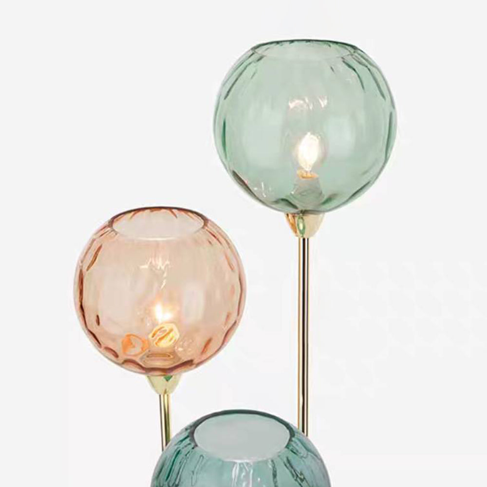 Valentina Lampadaire Boule Moderne, Métal/Verre Mat, Rouge-Gris/Orange-Bleu, Salon - image 8 | Maison Opale