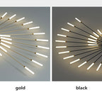 Wesley Plafonnier Feu d'Artifice Linéaire Moderne Noir/Doré - image 15 | Maison Opale